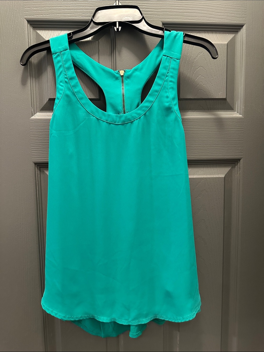 Express Sleeveless Teal Racerback Camisole with Zip Detail